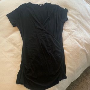 Boden black faux wrap top